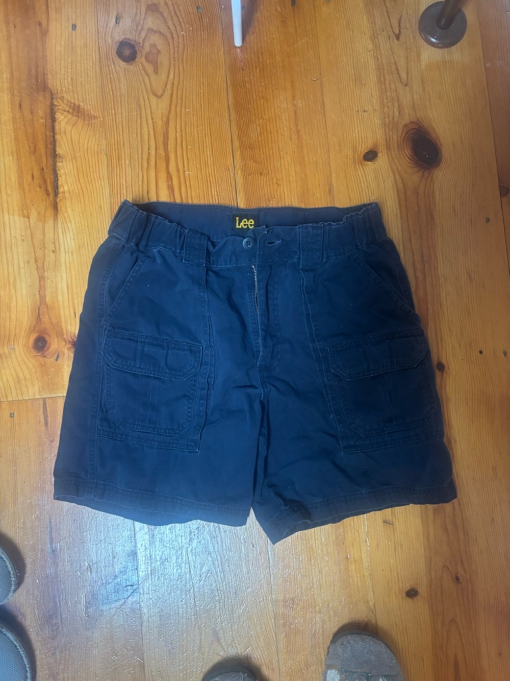 Lee Men's Dark Blue Cargo Shorts with Front Patch Pockets